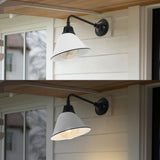 Croydon 9.63" Farmhouse Industrial Indoor/Outdoor Iron LED Gooseneck Arm Outdoor Sconce - JONATHAN Y