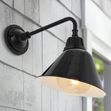 Croydon 9.63" Farmhouse Industrial Indoor/Outdoor Iron LED Gooseneck Arm Outdoor Sconce - JONATHAN Y