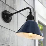 Croydon 9.63" Farmhouse Industrial Indoor/Outdoor Iron LED Gooseneck Arm Outdoor Sconce - JONATHAN Y