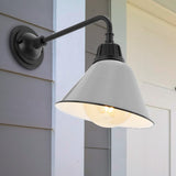 Croydon 9.63" Farmhouse Industrial Indoor/Outdoor Iron LED Gooseneck Arm Outdoor Sconce