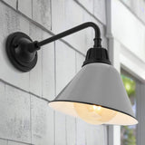 Croydon 9.63" Farmhouse Industrial Indoor/Outdoor Iron LED Gooseneck Arm Outdoor Sconce - JONATHAN Y