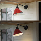 Croydon 9.63" Farmhouse Industrial Indoor/Outdoor Iron LED Gooseneck Arm Outdoor Sconce