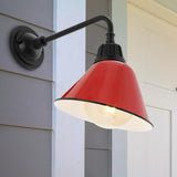 Croydon 9.63" Farmhouse Industrial Indoor/Outdoor Iron LED Gooseneck Arm Outdoor Sconce