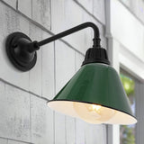 Croydon 9.63" Farmhouse Industrial Indoor/Outdoor Iron LED Gooseneck Arm Outdoor Sconce