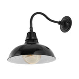 Aurora 12.25" Farmhouse Industrial Indoor/Outdoor Iron LED Gooseneck Arm Outdoor Sconce