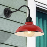 Aurora 12.25" Farmhouse Industrial Indoor/Outdoor Iron LED Gooseneck Arm Outdoor Sconce