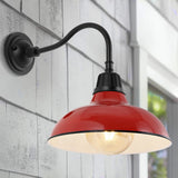 Aurora 12.25" Farmhouse Industrial Indoor/Outdoor Iron LED Gooseneck Arm Outdoor Sconce