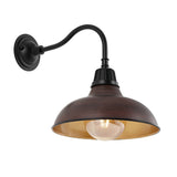 Aurora 12.25" Farmhouse Industrial Indoor/Outdoor Iron LED Gooseneck Arm Outdoor Sconce
