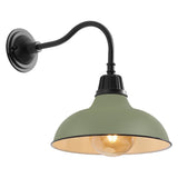 Aurora 12.25" Farmhouse Industrial Indoor/Outdoor Iron LED Gooseneck Arm Outdoor Sconce