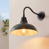 Aurora 12.25" Farmhouse Industrial Indoor/Outdoor Iron LED Gooseneck Arm Outdoor Sconce