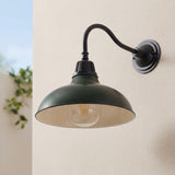 Aurora 12.25" Farmhouse Industrial Indoor/Outdoor Iron LED Gooseneck Arm Outdoor Sconce