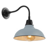 Aurora 12.25" Farmhouse Industrial Indoor/Outdoor Iron LED Gooseneck Arm Outdoor Sconce