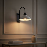 Stanley 12.25" Farmhouse Industrial Indoor/Outdoor Iron LED Gooseneck Arm Outdoor Sconce White – AI-ON