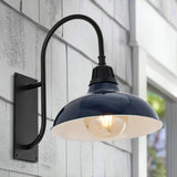 Stanley 12.25" Farmhouse Industrial Indoor/Outdoor Iron LED Gooseneck Arm Outdoor Sconce