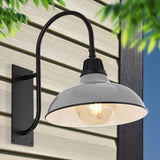 Stanley 12.25" Farmhouse Industrial Indoor/Outdoor Iron LED Gooseneck Arm Outdoor Sconce