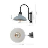 Stanley 12.25" Farmhouse Industrial Indoor/Outdoor Iron LED Gooseneck Arm Outdoor Sconce