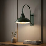 Stanley 12.25" Farmhouse Industrial Indoor/Outdoor Iron LED Gooseneck Arm Outdoor Sconce Matte Green – AI-ON