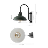 Stanley 12.25" Farmhouse Industrial Indoor/Outdoor Iron LED Gooseneck Arm Outdoor Sconce