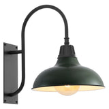 Stanley 12.25" Farmhouse Industrial Indoor/Outdoor Iron LED Gooseneck Arm Outdoor Sconce