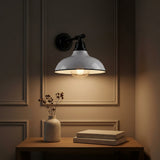 Wallace 12.25" Farmhouse Industrial Indoor/Outdoor Iron LED Victorian Arm Outdoor Sconce White – AI-ON