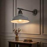 Wallace 12.25" Farmhouse Industrial Indoor/Outdoor Iron LED Victorian Arm Outdoor Sconce Gray – AI-ON
