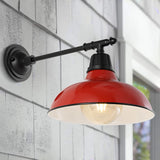 Wallace 12.25" Farmhouse Industrial Indoor/Outdoor Iron LED Victorian Arm Outdoor Sconce