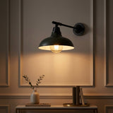 Wallace 12.25" Farmhouse Industrial Indoor/Outdoor Iron LED Victorian Arm Outdoor Sconce Green – AI-ON