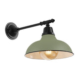 Wallace 12.25" Farmhouse Industrial Indoor/Outdoor Iron LED Victorian Arm Outdoor Sconce