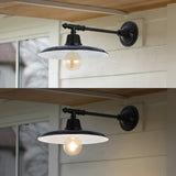 Bonner 12" Farmhouse Industrial Indoor/Outdoor Iron LED Victorian Arm Outdoor Sconce - JONATHAN Y