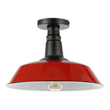 Camila 14" Classic Industrial Indoor/Outdoor Iron LED Semi Flush Mount