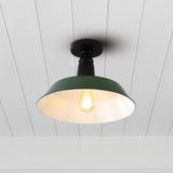 Camila 14" Classic Industrial Indoor/Outdoor Iron LED Semi Flush Mount