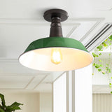 Camila 14" Classic Industrial Indoor/Outdoor Iron LED Semi Flush Mount