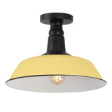 Camila 14" Classic Industrial Indoor/Outdoor Iron LED Semi Flush Mount