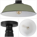 Camila 14" Classic Industrial Indoor/Outdoor Iron LED Semi Flush Mount