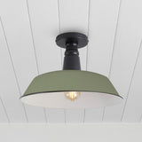Camila 14" Classic Industrial Indoor/Outdoor Iron LED Semi Flush Mount