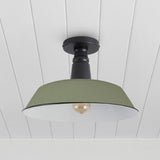 Camila 14" Classic Industrial Indoor/Outdoor Iron LED Semi Flush Mount