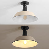 Camila 14" Classic Industrial Indoor/Outdoor Iron LED Semi Flush Mount