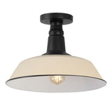 Camila 14" Classic Industrial Indoor/Outdoor Iron LED Semi Flush Mount