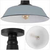 Camila 14" Classic Industrial Indoor/Outdoor Iron LED Semi Flush Mount