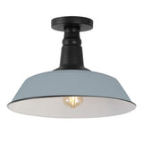Camila 14" Classic Industrial Indoor/Outdoor Iron LED Semi Flush Mount