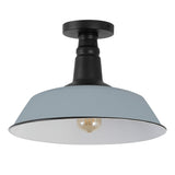 Camila 14" Classic Industrial Indoor/Outdoor Iron LED Semi Flush Mount