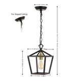 Oslin 8" Vintage Farmhouse Iron Chain Pagoda LED Pendant