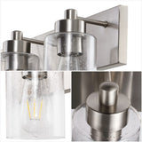 Irving Seeded Glass/Iron Modern Contemporary LED Vanity Light