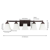 Staunton Farmhouse Cottage Metal LED Vanity Light with Frosted Glass Shades