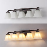 Staunton Farmhouse Cottage Metal LED Vanity Light with Frosted Glass Shades