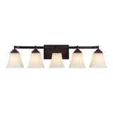 Staunton Farmhouse Cottage Metal LED Vanity Light with Frosted Glass Shades
