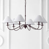 Phoebe 41.5" 6-Light Grand French Country Farmhouse Adjustable Swooping Arm Candle-Style Metal LED Chandelier