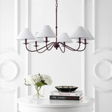 Phoebe 41.5" 6-Light Grand French Country Farmhouse Adjustable Swooping Arm Candle-Style Metal LED Chandelier