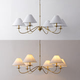 Phoebe 41.5" 6-Light Grand French Country Farmhouse Adjustable Swooping Arm Candle-Style Metal LED Chandelier