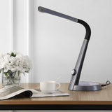 Milton 19" Aluminum Contemporary Minimalist Adjustable Head Dimmable USB Charging LED Task Lamp - JONATHAN Y